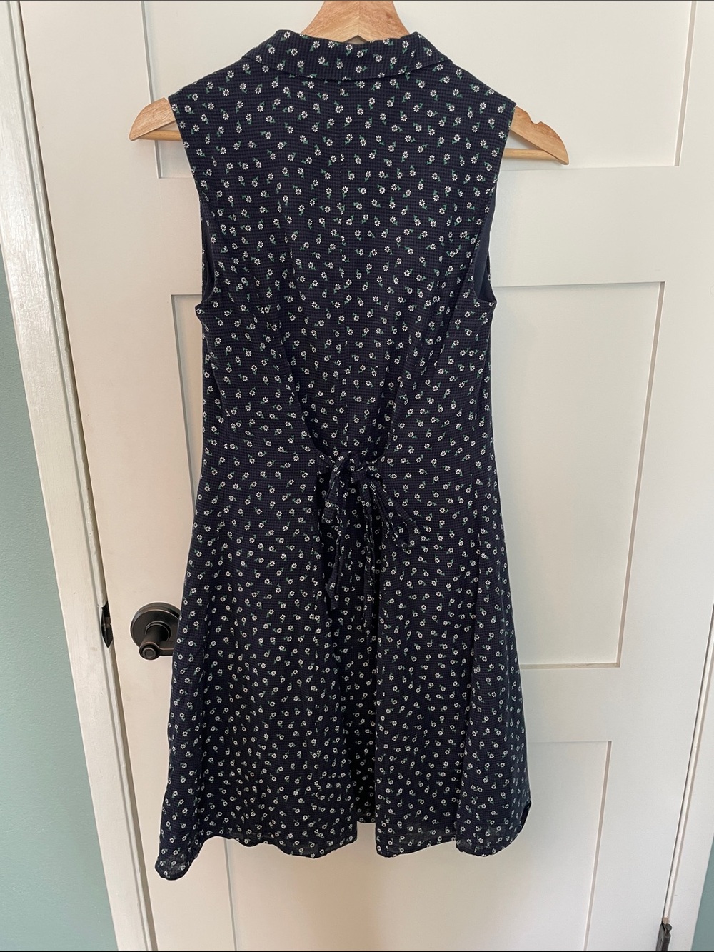ModCloth Navy Floral Sleeveless A-Line Dress - Picture 4 of 7